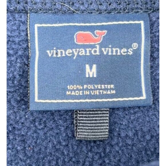 Vineyard Vines Mens Navy Blue Full-Zip Fleece Vest With Zippered Pockets Size M - Picture 2 of 4